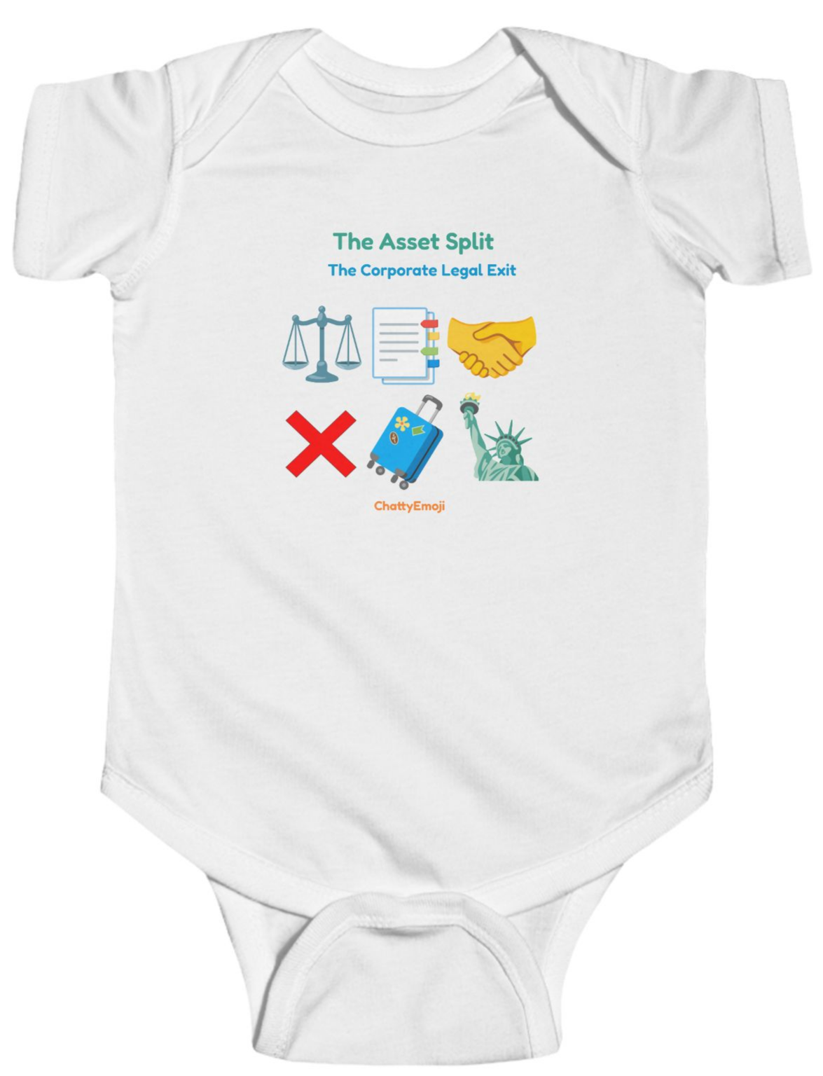 The Bottle Popper onesie with emoji sequence 🍼🧸👑👶💬💖